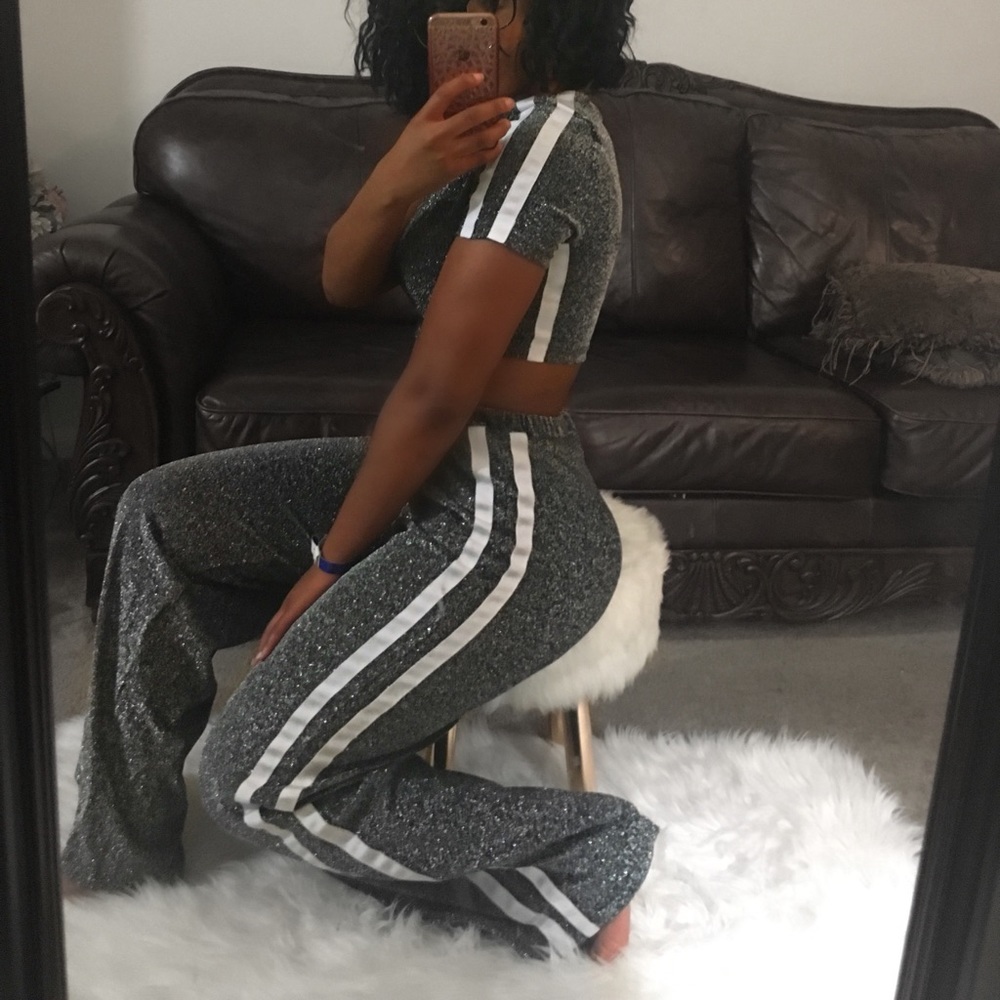 **SOLD**Dipped in Silver Sweatsuit
